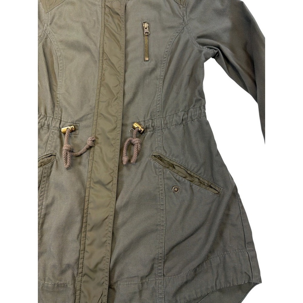American Rag Cie Womens XS Olive Green Utility Jacket Hooded Military‎ Anorak - Picture 5 of 7